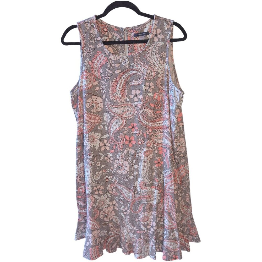 Tommy Hilfiger Paisley Floral Sleeveless Mini Shift Dress Womens 12 NWOT